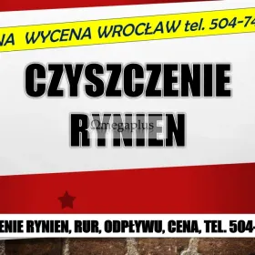 Czyszczenie rynien, cennik, tel. 504-746-203, Wrocław, udrażnianie rynny, usługi